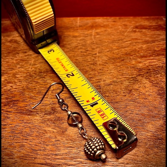 Handmade Glass & Silver Grenade Drop Earrings - Picture 8 of 8